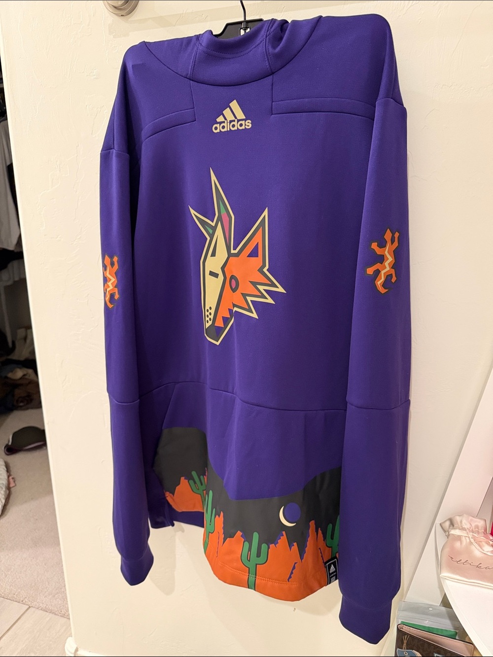 adidas NHL Men’s Purple Sweater with Desert Graphic